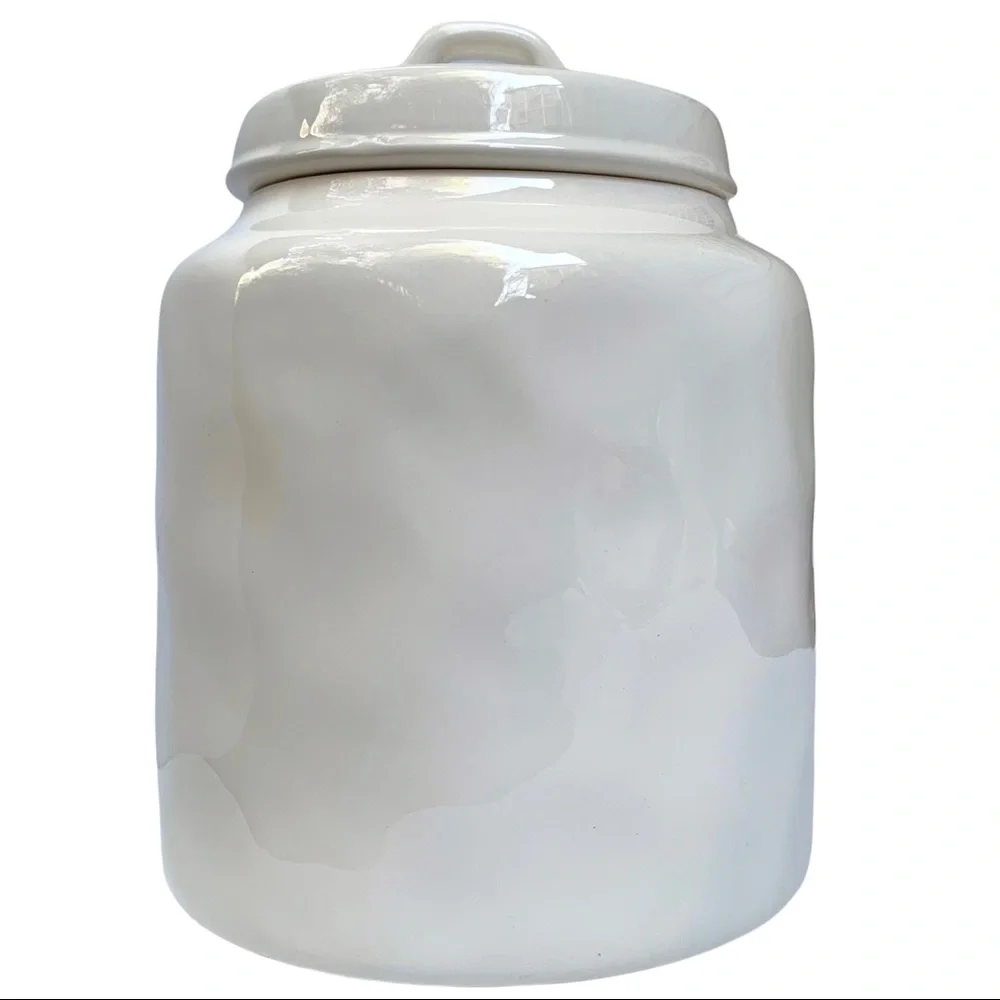 Rae Dunn COOKIES Canister Jar Ceramic 8" Tall Chubby Dimples NWT 2017 OG VHTF - Picture 5 of 15
